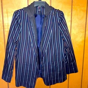 Tommy Hilfiger striped hooded 2 in one blazer
